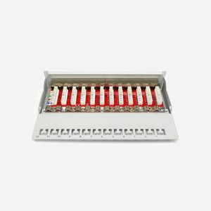 Digitus DN-91612SD-EA-G : Panneau de brassage desktop CAT 6A Classe EA blindé, 12 ports RJ45, acier, AWG 26/22, gris - Miniature 5