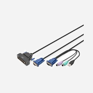 Digitus Commutateur KVM Modulaire Monoport DS-72212, VGA, USB/PS/2, Connecteur DB-25 Mâle/Mâle, Compatible Consoles KVM modulaires Digitus