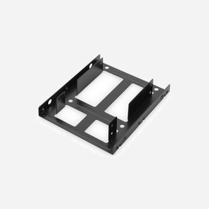 Digitus DA-70434 : Cadre de Montage Interne Métal Noir pour 2 HDD/SSD 2.5" en Baie 3.5", Kit Câbles SATA & Alimentation Y Inclus, 115x101x23mm - Miniature 4