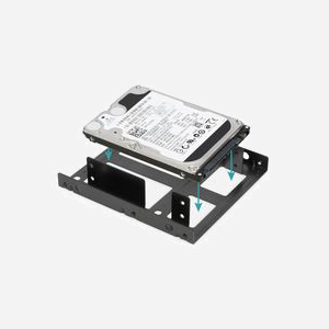 Digitus DA-70434 : Cadre de Montage Interne Métal Noir pour 2 HDD/SSD 2.5" en Baie 3.5", Kit Câbles SATA & Alimentation Y Inclus, 115x101x23mm - Miniature 5