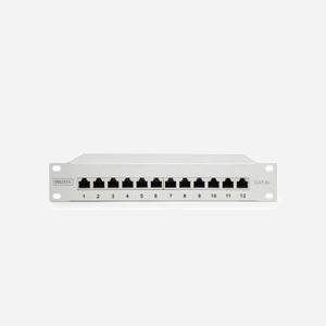 Digitus Panneau de Brassage Cat.6a 12 Ports 1U 10" Blindé RJ-45 Métal Gris - Compatible 10 Gigabit Ethernet - AWG 22/26 - DN-91612S-EA-G - Miniature 2