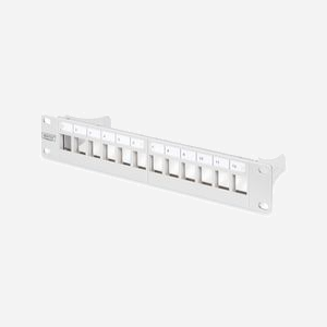 Digitus Panneau de Brassage Modulaire DN-91419 12 Ports Non Équipé 1U 10" Montage Rack Gris RAL 7035 Adapté Modules Keystone - Miniature 1