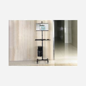 Digitus DA-90374 : Poste de Travail Mobile avec Support Moniteur 17-32", VESA 75/100, Réglage Hauteur, Charge Max 8kg (Moniteur) / 10kg (PC), 4 Roues - Miniature 2