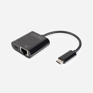 Digitus DN-3027 Adaptateur Ethernet Gigabit USB Type-C™ avec Power Delivery (PD) 2.0, 1000 Mbps, Compatible Windows/macOS/Chrome/Linux, 41x41x15mm - Miniature 1