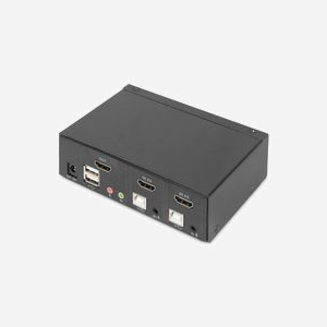 Digitus Commutateur KVM 2 Ports HDMI 4K/30Hz - UHD 3840x2160, USB 2.0, Audio 3.5mm, Boîtier Métal - Référence DS-12870 - Miniature 4