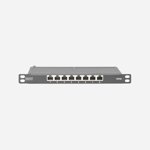 Digitus Panneau de Brassage Cat.6A Blindé 8 Ports 10" 0.5U, 10GBase-T, RJ-45, Montage Rack 1U, AWG 22/26, PoE IEEE 802.3af/at, DN-91608S-SL-EA - Miniature 2