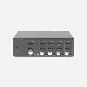 Digitus Commutateur KVM DS-12882 4 ports DisplayPort 4K UHD 60Hz, Double Affichage, USB 2.0, Audio 3.5mm, Boîtier Métal, Câbles KVM et DisplayPort inclus - Miniature 3