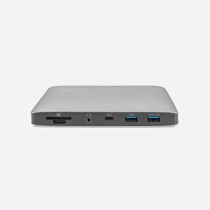 Digitus DA-70895 Station d'accueil Thunderbolt 3 - Double DisplayPort 8K, USB-C 10Gbps, USB 3.0, Lecteurs SD/MicroSD, PD 60W, RJ45, Audio - Miniature 3