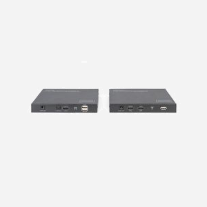 Digitus Kit Extension KVM HDMI 4K DS-55513 : UHD 4K/60Hz jusqu'à 70m via Cat.6/7/8, KVM/USB, HDMI 2.0, HDCP 2.2/1.4, Extracteur Audio S/PDIF - Miniature 4
