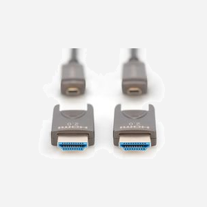 Digitus Câble Fibre Optique Hybride HDMI AOC 15m, Connecteurs Amovibles Type A/D, 4K/60Hz, 18Gbit/s, HDMI 2.0b, HDCP 2.2, HDR, ARC - Miniature 2