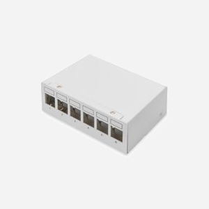 Digitus DN-93716 Panneau de Brassage Bureau Blindé 6 Ports Acier Gris 112x44x86mm Montage Mural, Conforme ROHS/REACH, pour Applications SOHO