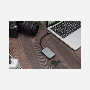 Digitus DA-70333 Lecteur Carte Mémoire USB-C 2.0 2 Slots SD/SDHC/SDXC/MicroSD UHS-II 300 Mbit/s Boîtier Aluminium Gris - Miniature 2
