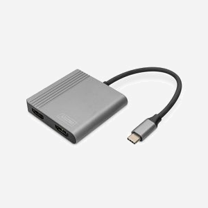 Digitus Adaptateur USB-C vers Dual HDMI 4K/60Hz (Single Screen) & 4K/30Hz (Dual Screen) HDR10, HDCP 1.4, compatible Windows, macOS, Linux, Android