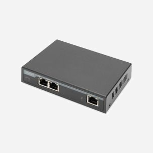 Digitus Extender Gigabit 4PPoE DN-95127-1: 3 Ports RJ45, 1 Entrée/2 Sorties, PoE/PoE+ 802.3at, 60W, Portée 100m, Alimentation 4PPoE.