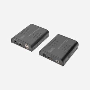 Digitus Kit Extension KVM HDMI IP Full HD (DS-55529) : Extender via Cat5e jusqu'à 120m (Point à Point) ou réseau IP (253 écrans max), KVM, HDMI 1.3, HDCP 1.4