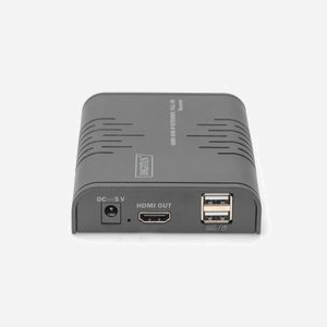 Digitus Récepteur KVM HDMI IP Full HD (DS-55530) - Extension jusqu'à 253 écrans, 1080p/60Hz, HDMI 1.3, HDCP 1.4, USB 2.0, RJ45, Cat5e, portée 120m - Miniature 2