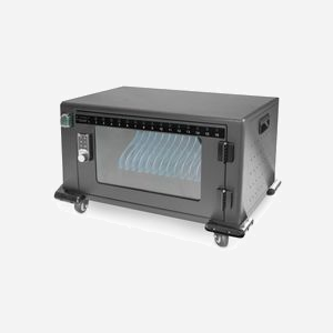 Digitus DN-45007 Armoire Mobile 16 Tablettes/Portables jusqu'à 14" avec 16 Ports USB-C (5V/3A), Ventilation, Désinfection UV-C, Roulettes