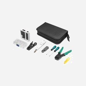 Digitus DN-94027 : Kit d'outils réseau pour installation et maintenance sur site, sac textile, dimensions colis 270x154x60mm, 900g