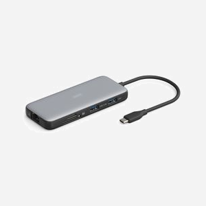 Digitus Station d'accueil USB-C 8 Ports DA-70915: 2x HDMI 4K/60Hz, 2x USB-A 3.2 Gen2, Gigabit Ethernet, Lecteurs SD/MicroSD, PD 3.0 100W, DP 1.4 Alt Mode - Miniature 1