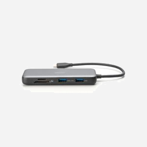 Digitus Station d'accueil USB-C 8 Ports DA-70915: 2x HDMI 4K/60Hz, 2x USB-A 3.2 Gen2, Gigabit Ethernet, Lecteurs SD/MicroSD, PD 3.0 100W, DP 1.4 Alt Mode - Miniature 4