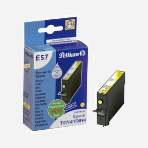 Pelikan E57 Cartouche d'Encre Jaune à Pigments 9ml, Réf. 359575, pour Imprimantes Jet d'Encre Epson Stylus (liste modèles voir description) - Miniature 1
