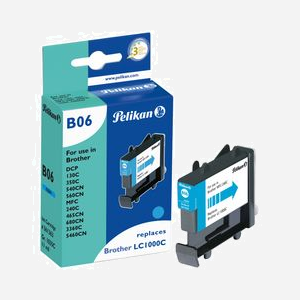 Pelikan B06 Cartouche d'encre Cyan Jet d'encre 11ml - Compatibilité Brother DCP/MFC/FAX séries 100/200/300/400/500/600/700/800 - Réf: 361363 - Miniature 1