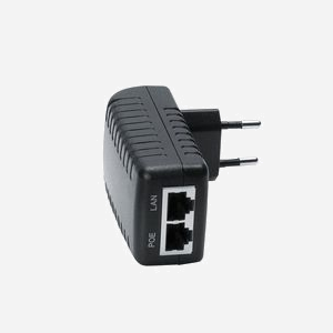 Auerswald Injecteur PoE 48V - RJ45 10/100 Mbps - IEEE 802.3af - Alimentation 100-240V 50Hz - Noir - 45x66x85mm - Réf. 90075