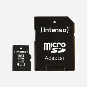 Intenso 3403450 Carte MicroSDHC 4 Go Classe 4 Lecture 20 Mo/s Écriture 5 Mo/s Résistante Chocs Température Rayons X avec Adaptateur SD - Miniature 2