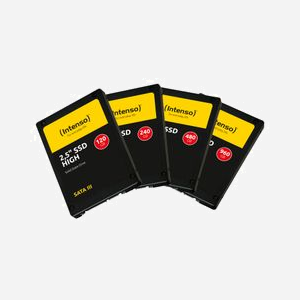 SSD Intenso High 120Go 2.5" SATA III TLC - Lecture 520 Mo/s, Écriture 480 Mo/s, IOPS 133K/122K, MTBF 2M h, Compatible PC - Miniature 2