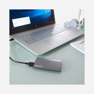 Intenso SSD Externe 128GB - USB 3.2 Gen 1 Type-A, 320Mo/s Lecture, 70Mo/s Ecriture, Boîtier Aluminium 1.8", Anthracite - Réf. 3823430 - Miniature 3
