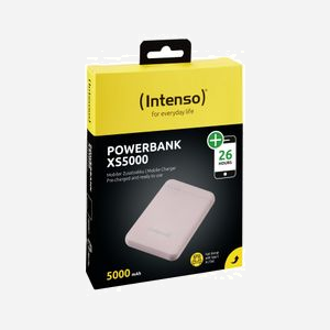 Intenso XS5000 Rose : Batterie Externe LiPo 5000mAh, USB-A/USB-C 2.1A, Recharge USB, 90x63x12.6mm, Protection Surtension/Surcharge - Miniature 2