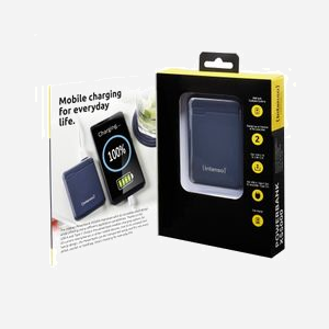 Intenso XS5000 Batterie Externe LiPo 5000mAh Bleu (7313525) : USB Type-A + USB Type-C, 5V/2.1A, Recharge via Micro-USB/USB-C, 90x63x12.6mm - Miniature 3