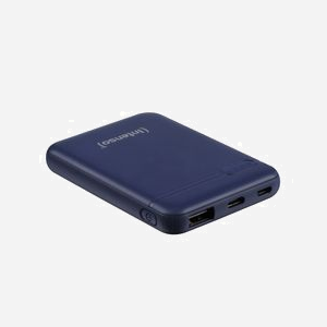 Intenso XS5000 Batterie Externe LiPo 5000mAh Bleu (7313525) : USB Type-A + USB Type-C, 5V/2.1A, Recharge via Micro-USB/USB-C, 90x63x12.6mm - Miniature 5