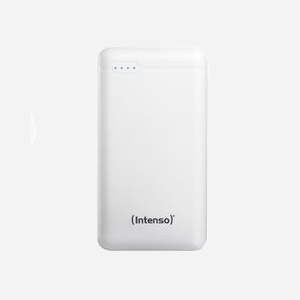 Intenso Powerbank XS20000 20000mAh LiPo, 2x USB (Type-A & Type-C), 5V/3.1A, Écran LED, Recharge via Micro-USB/USB-C, Blanc, Ref: 7313552