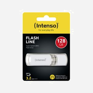 Intenso Flash Line 128Go USB Type-C 3.2 Gen 1 (3.1 Gen 1) 70 Mo/s, Compatible Windows/macOS, Boîtier Plastique Blanc, 61x22x8mm, 6g - Miniature 5