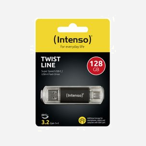 Intenso 3539491 Clé USB 128 Go USB Type-A/Type-C 3.2 Gen 1, 70Mo/s, Aluminium Anthracite, 65x18x8mm, 9g, Format Casquette - Miniature 3