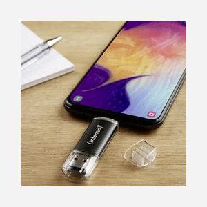 Intenso 3539491 Clé USB 128 Go USB Type-A/Type-C 3.2 Gen 1, 70Mo/s, Aluminium Anthracite, 65x18x8mm, 9g, Format Casquette - Miniature 4