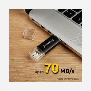 Intenso 3539491 Clé USB 128 Go USB Type-A/Type-C 3.2 Gen 1, 70Mo/s, Aluminium Anthracite, 65x18x8mm, 9g, Format Casquette - Miniature 5