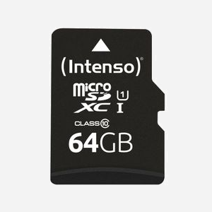 Intenso 3424490 MicroSD 64Go UHS-I Class 10 (U1) Noire - Résistante Température/Chocs/Eau/Rayons X avec adaptateur SD - Miniature 1