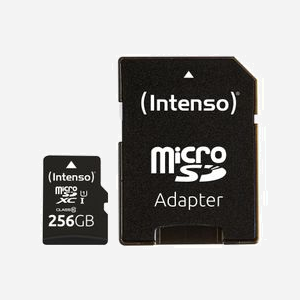 Intenso microSD 256GB UHS-I Classe 10 (U1) 90MB/s avec adaptateur SD, résistante chocs/température/eau/rayons X - Dimensions 15x11x1mm - Miniature 3