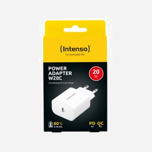 Intenso Adaptateur Secteur USB-C 20W (7802012) - Charge Rapide Universel, Type C, 1 Port USB-C, 100-240V, Blanc, Certifié CE/UKCA/Triman - Miniature 2