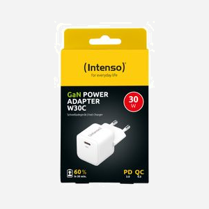Intenso Adaptateur Secteur USB-C 30W GaN 7803022 Universel Blanc, Charge Rapide, 1 Port Type C, 5V/3A, 9V/3A, 12V/2.5A, 15V/2A, 20V/1.5A - Miniature 2