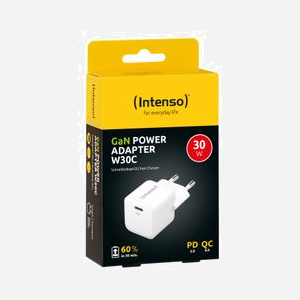 Intenso Adaptateur Secteur USB-C 30W GaN 7803022 Universel Blanc, Charge Rapide, 1 Port Type C, 5V/3A, 9V/3A, 12V/2.5A, 15V/2A, 20V/1.5A - Miniature 3