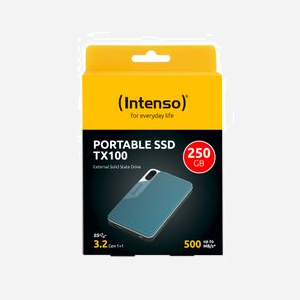 Intenso SSD Externe 250 Go USB Type-C 3.2 Gen 1 - Lecture 500 Mo/s, Boîtier Plastique/Caoutchouc, Résistant aux Chocs, exFAT, Bleu/Gris - Miniature 2