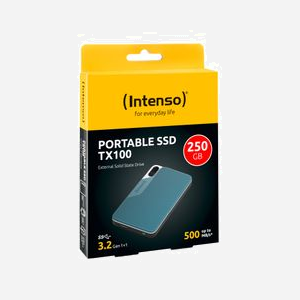 Intenso SSD Externe 250 Go USB Type-C 3.2 Gen 1 - Lecture 500 Mo/s, Boîtier Plastique/Caoutchouc, Résistant aux Chocs, exFAT, Bleu/Gris - Miniature 3