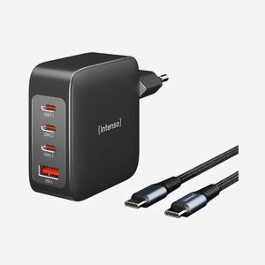 Intenso 7814010 Adaptateur Secteur Universel 140W, 100-240V, Sortie 21V 5A, Câble USB Type-C 2m, Noir - Miniature 1