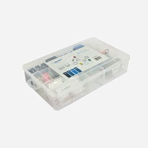 Kit de démarrage ALLNET 124343 Brick’R’knowledge : 25 PCBs, composants discrets (R, C, Transistors, Diodes, LEDs), fil à souder, gabarit. Multicolore, 735g. - Miniature 2