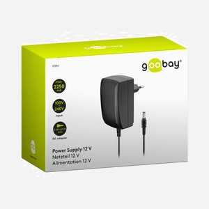 Adaptateur Secteur Universel Goobay 57292 27W Noir - Entrée 100-240V, Sortie 12V 2.3A, Protection Surcharge/Court-circuit, Câble 1.8m - Miniature 3