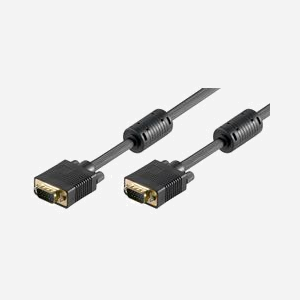 Câble VGA Goobay 68140 - 20m - Connecteurs VGA (D-Sub) mâle/mâle - Résolution 1920x1080 (HD 1080) - AWG28 - Contacts plaqués or - Ferrite
