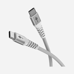 Câble Goobay 70192 USB 2.0 USB-C vers USB-C 0.5m, 480 Mbit/s, Tressé Textile, Diamètre 3.3mm, Certification CE/WEEE